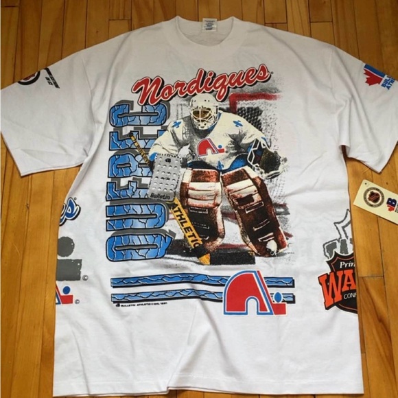 NHL White and Blue Nordiques Short Sleeve Tee - Picture 2 of 9